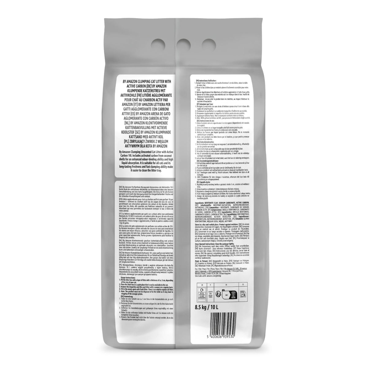 by Amazon Clumping Fine Unscented Cat Litter 10L (Pack of 1)