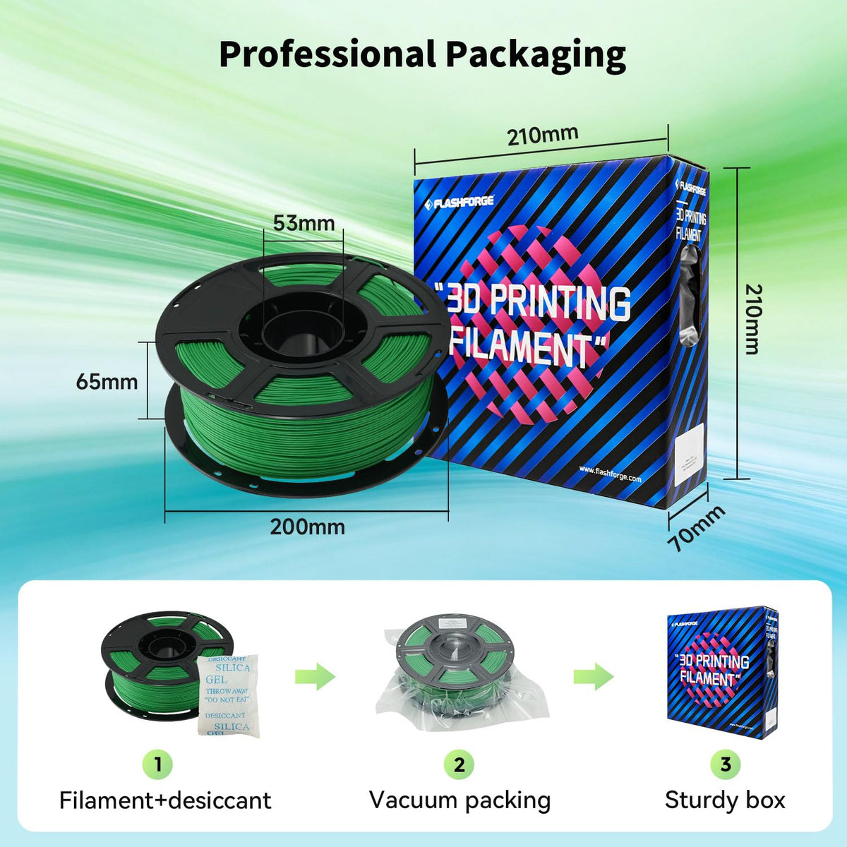 FLASHFORGE 3D Printer Filament, PLA PRO Filament 1.75mm, 1KG Spool (2.2lbs), Dimensional Accuracy +/- 0.02mm for FDM 3D Printers, Better Tenacity & No Knotting (White)