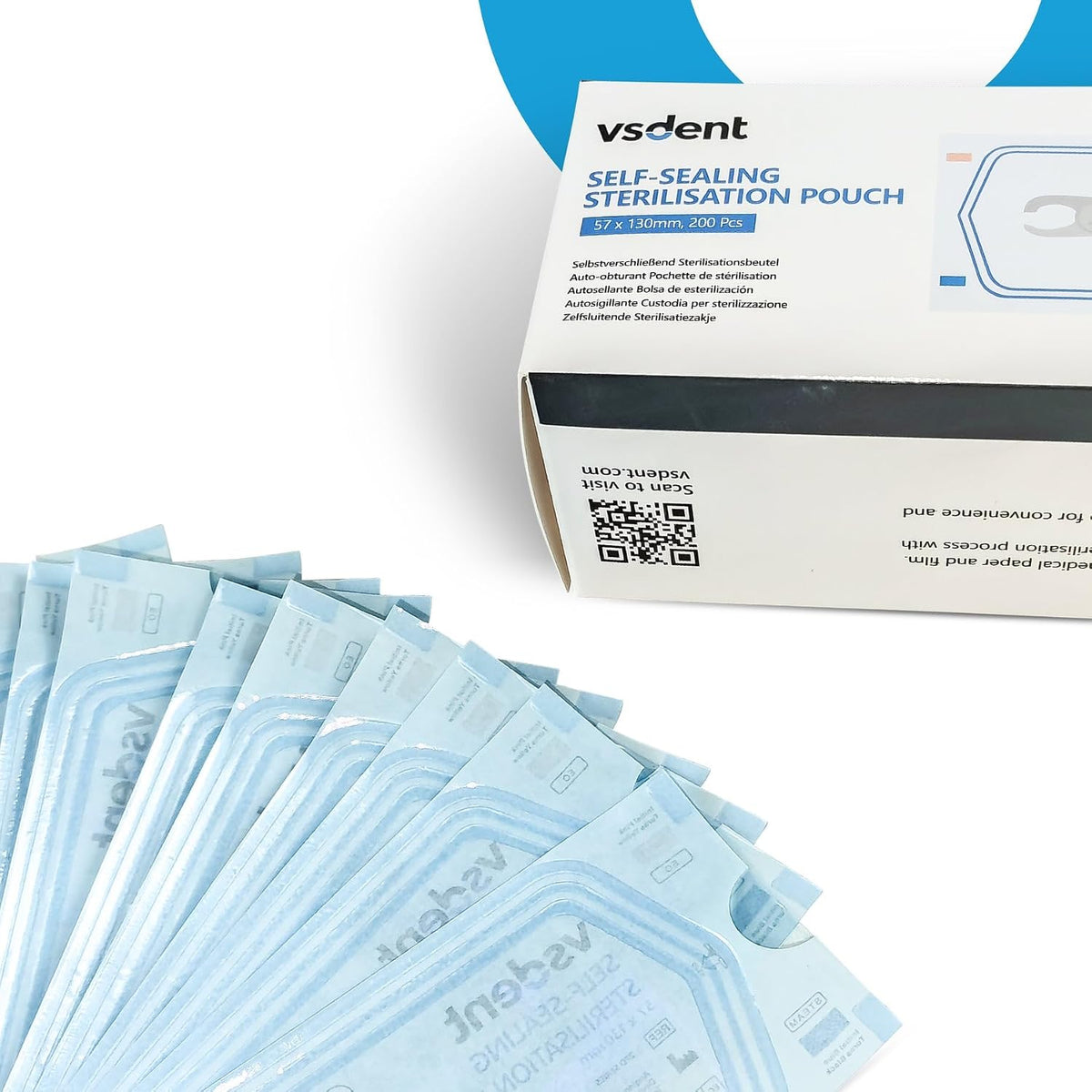 Self Sterilisation Pouches - 57x130mm (Pack Of 200)