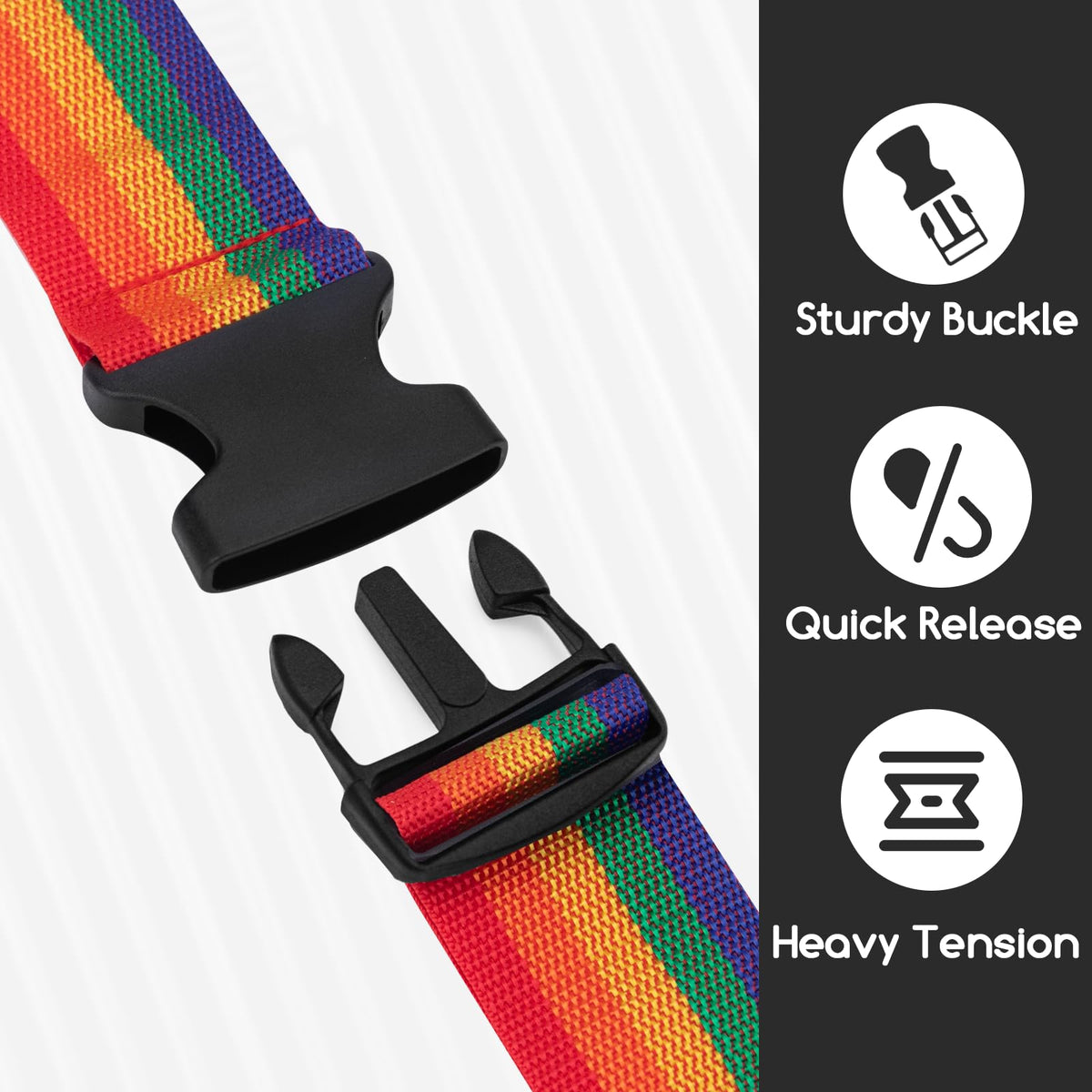 WISYOK Luggage Straps Extended, 4 Pack, 130-250cm Adjustable, Blue Orange