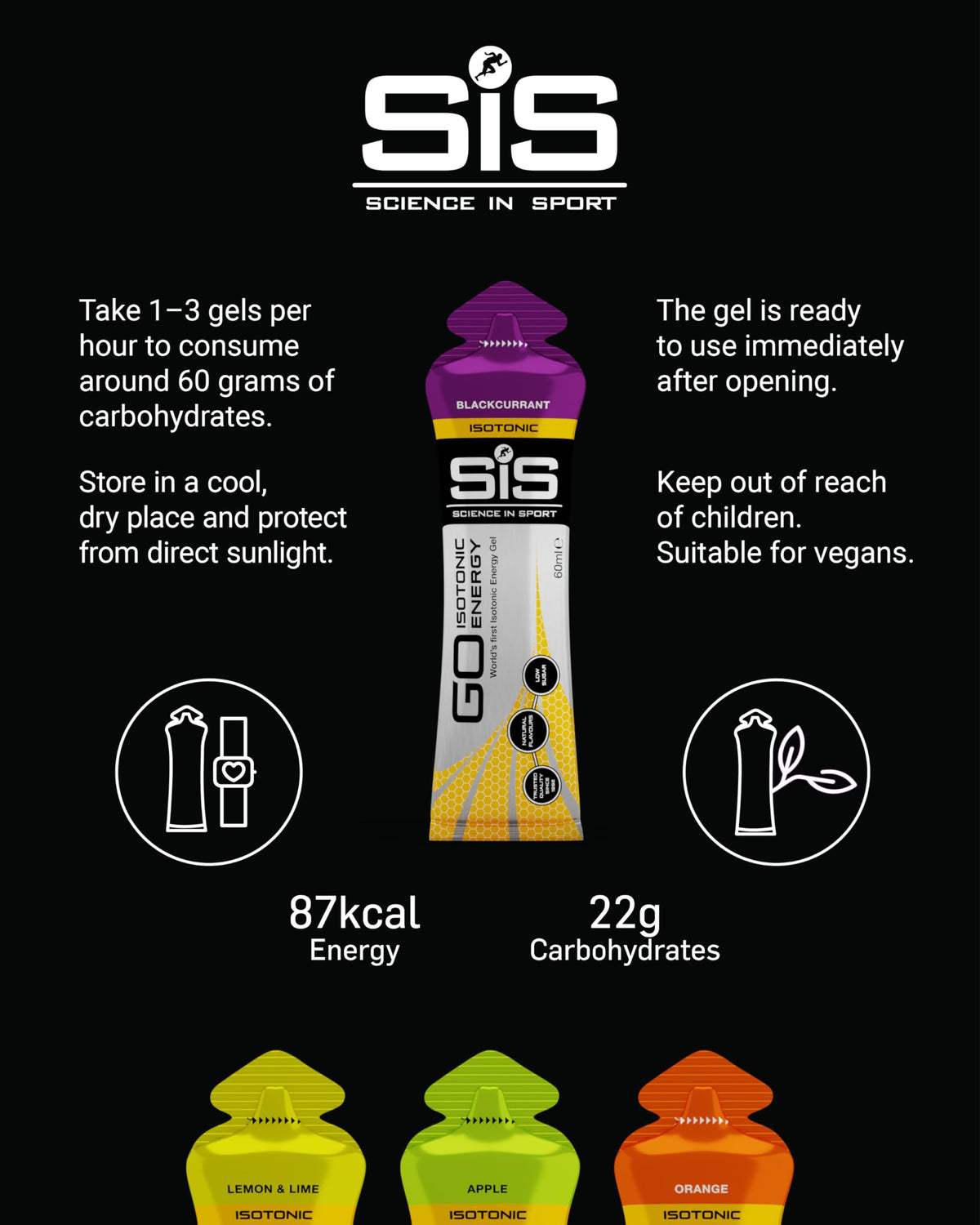Science in Sport GO Isotonic Energy Gels Mixed, Mixed Flavours, 7 x 60ml