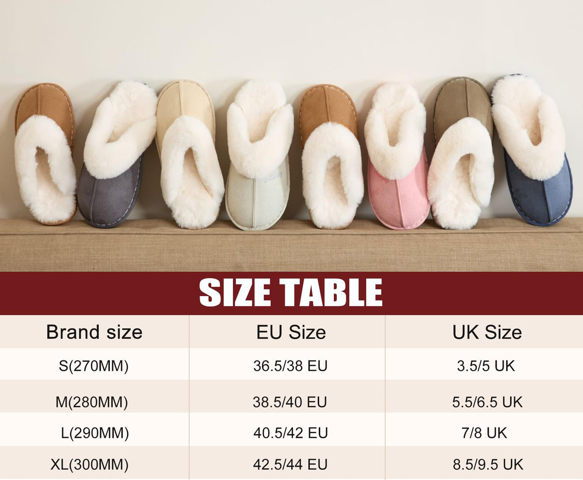 Misolin Womens Slippers With Memory Foam Fluffy Slip-on House
