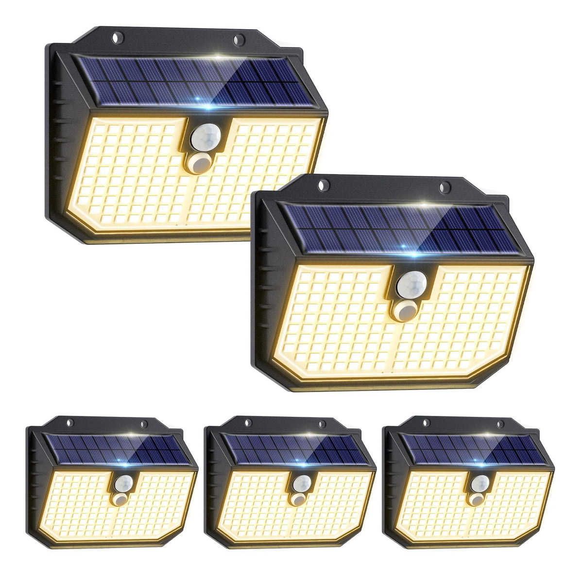 nipify Solar Lights,Upgraded 3000K Warm Solar Garden Lights,3 Modes Motion Sensor and IP65 Waterproof Solar Lights Outdoor Garden for Outside Shed Driveway Backyard Garage Walkway Wall Fences