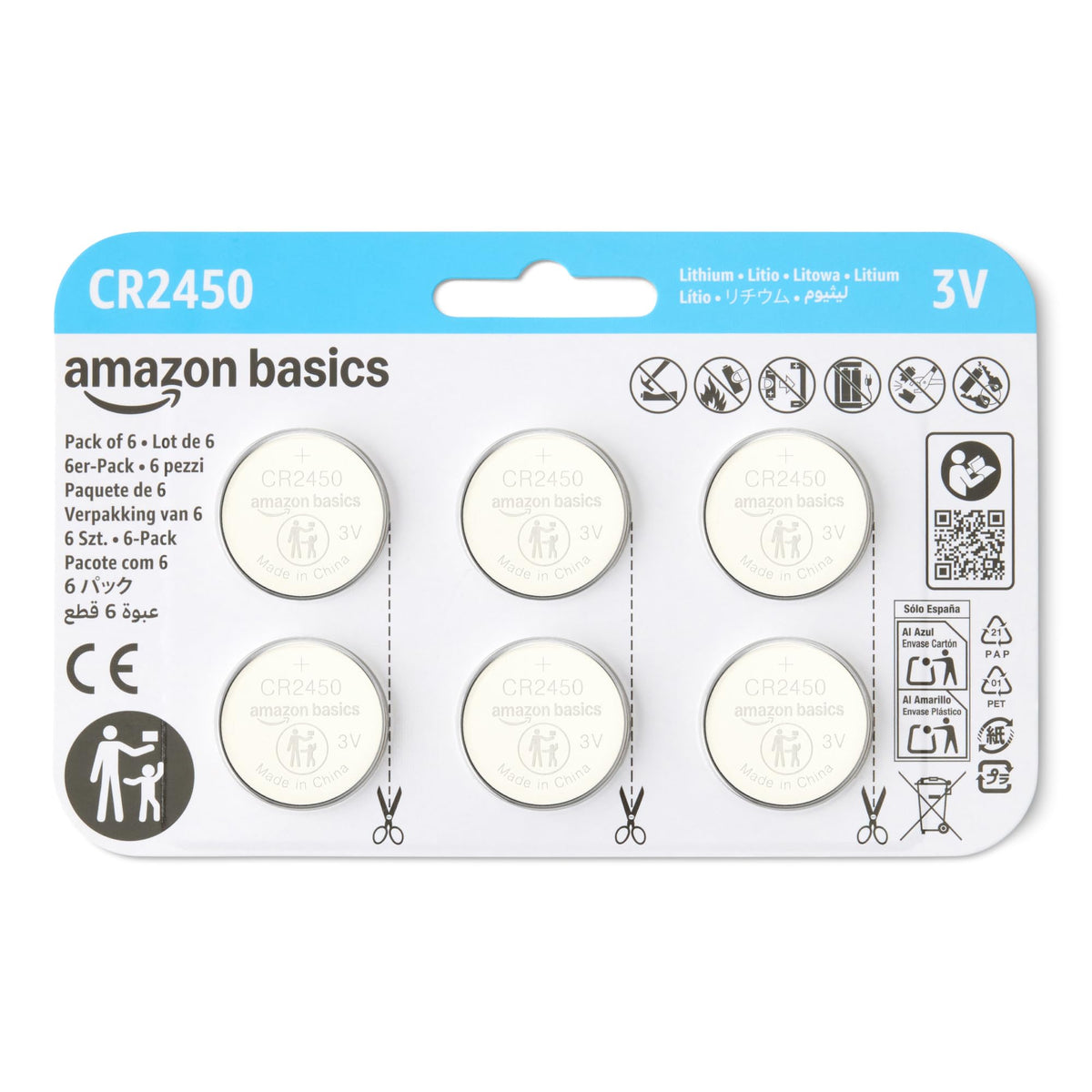 Amazon Basics 10-Pack CR2032 Lithium Coin Cell Battery, 3 Volt, Long Lasting Power, Mercury-Free