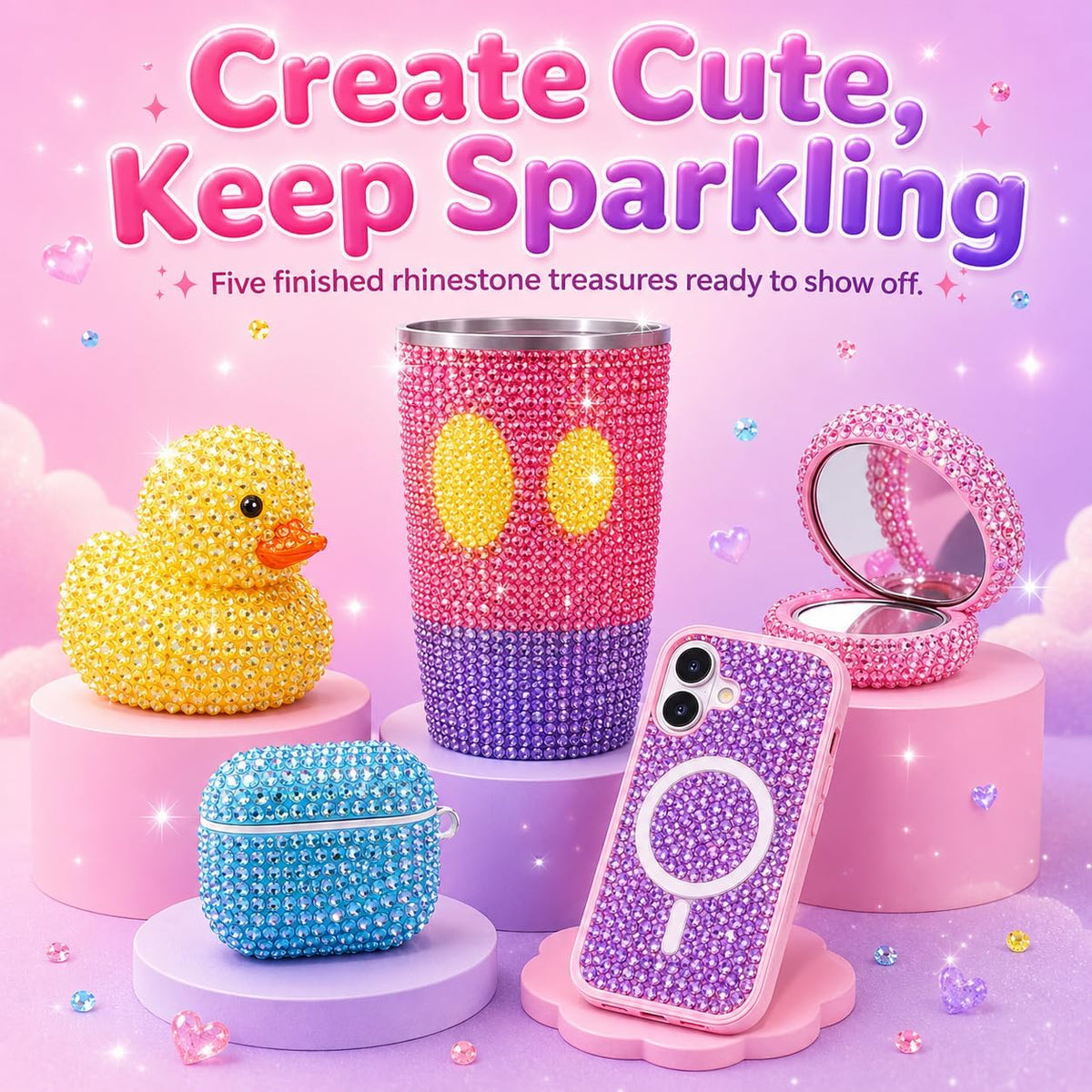 Fournine 4mm 20000Pcs Bedazzling Kit with Rhinestones