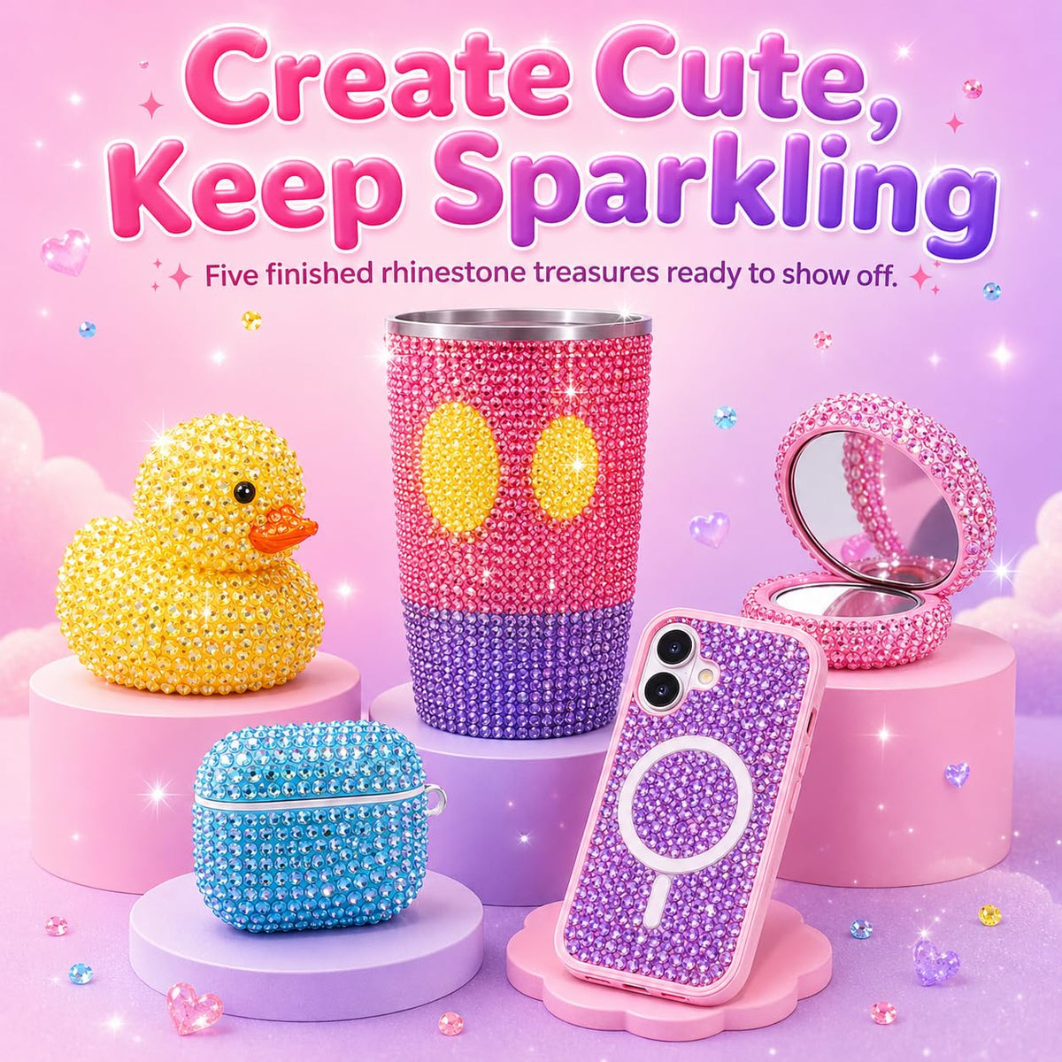 Fournine 4mm 20000Pcs Bedazzling Kit with Rhinestones