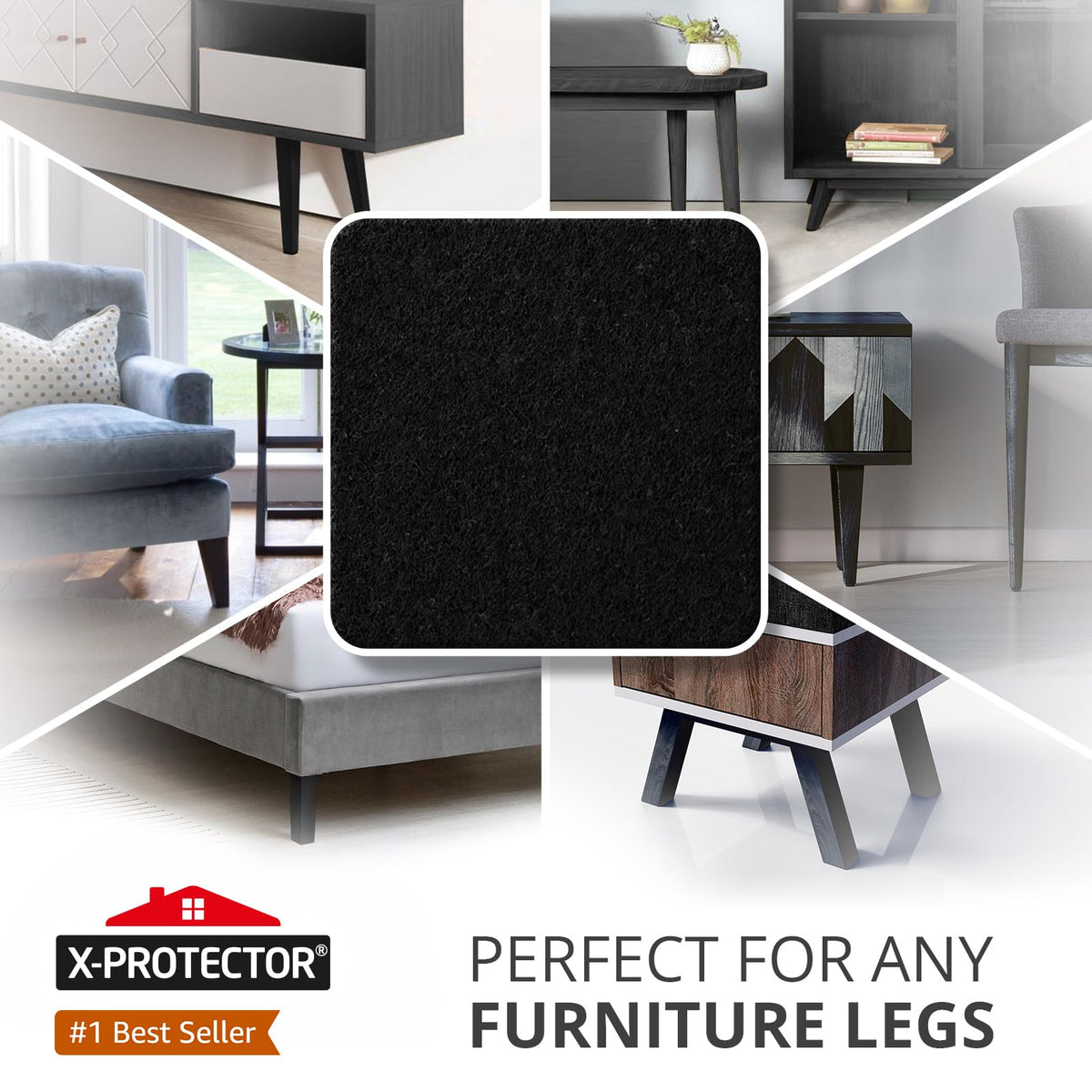 Chair Pads Floor Protectors X-PROTECTOR 48 PCS 25mm - Felt Furniture Pads