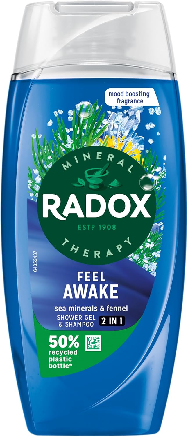 Radox Mineral Therapy Feel Awake 2-in-1 Shower Gel & Shampoo 6x 225 ml