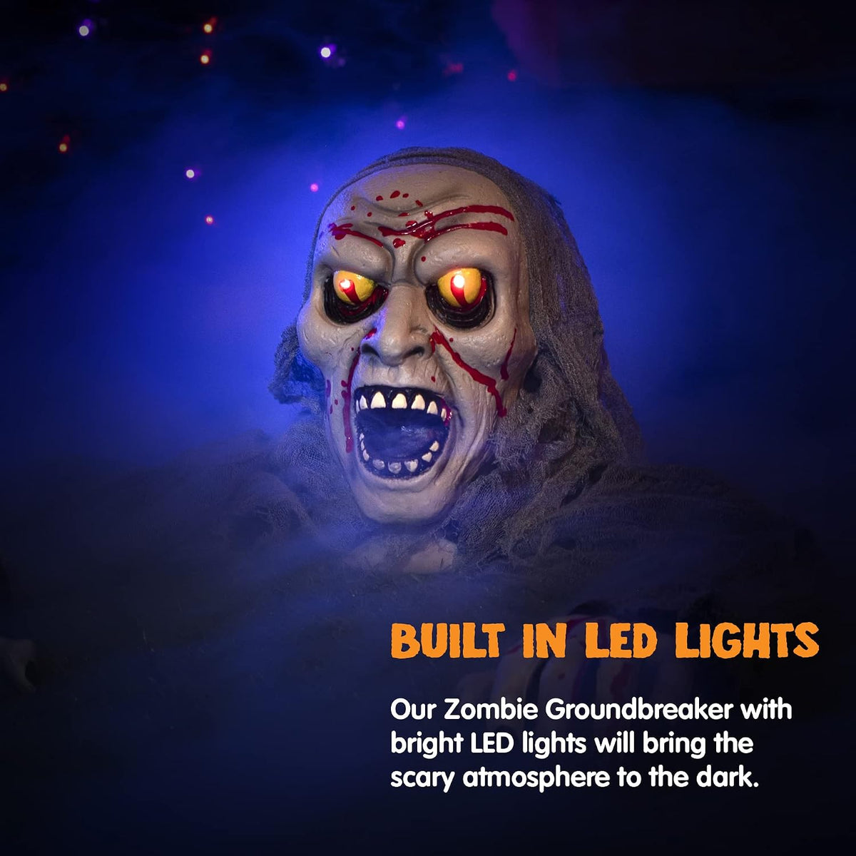 JOYIN Halloween Light-Up Zombie Groundbreaker Animated with Bloodstain and Creepy Sound for Outdoor, Lawn, Yard, Patio Decoration, Haunted House Decorations