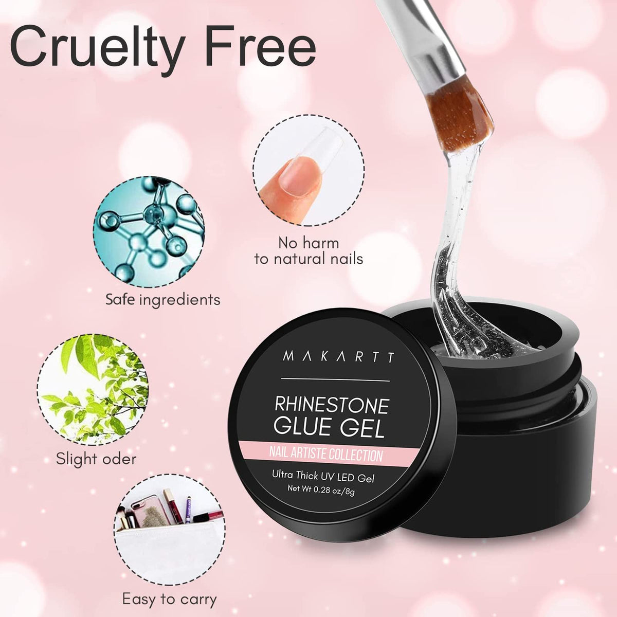Makartt Nail Glue Extra Strong, New Super Semi Solid for Press-On Nails