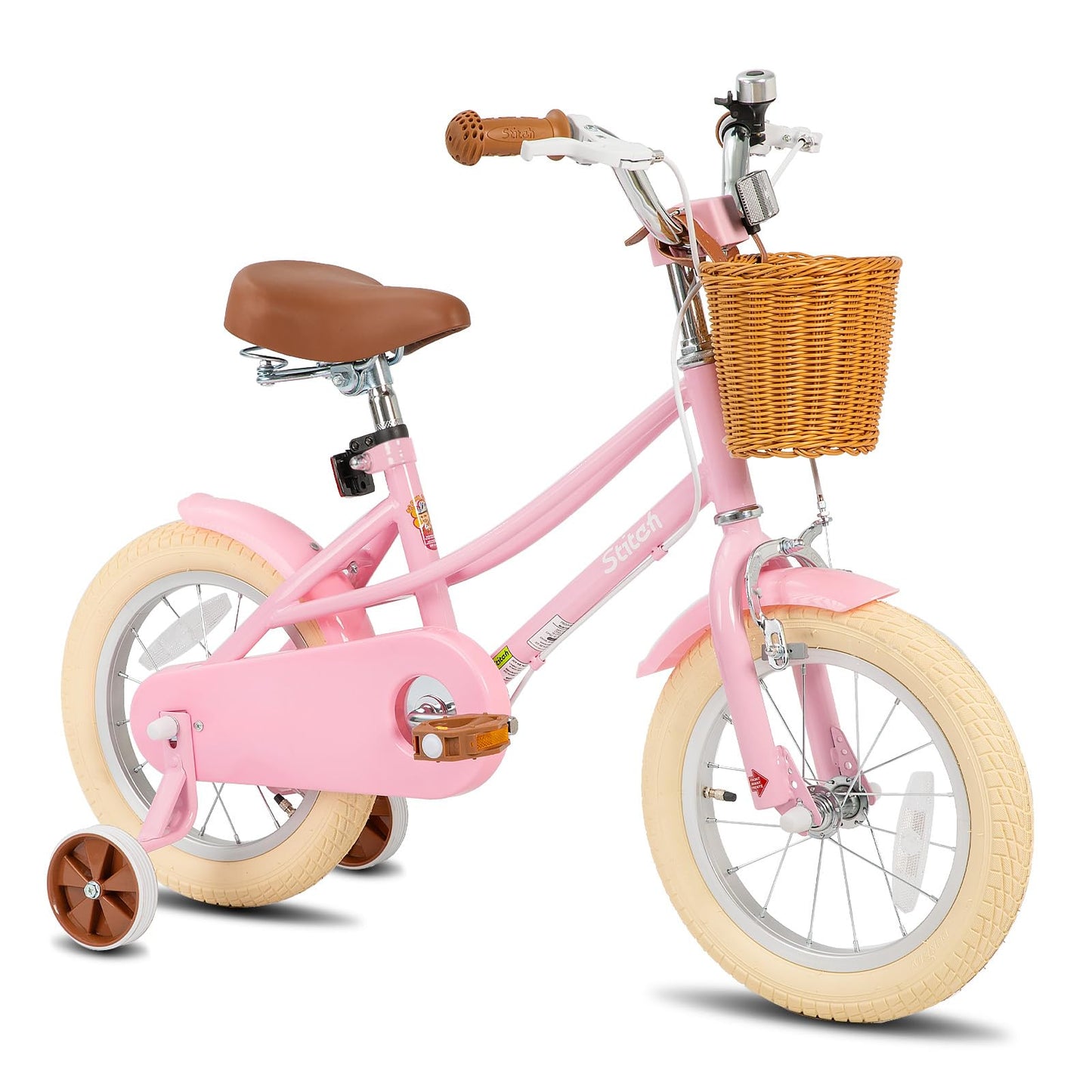 STITCH 12/14/16/20 inch Kids Bike for 3-11 years Girls, 12/14/16 Girls Bike with Training Wheels & Basket, 20 inch with kickstand
