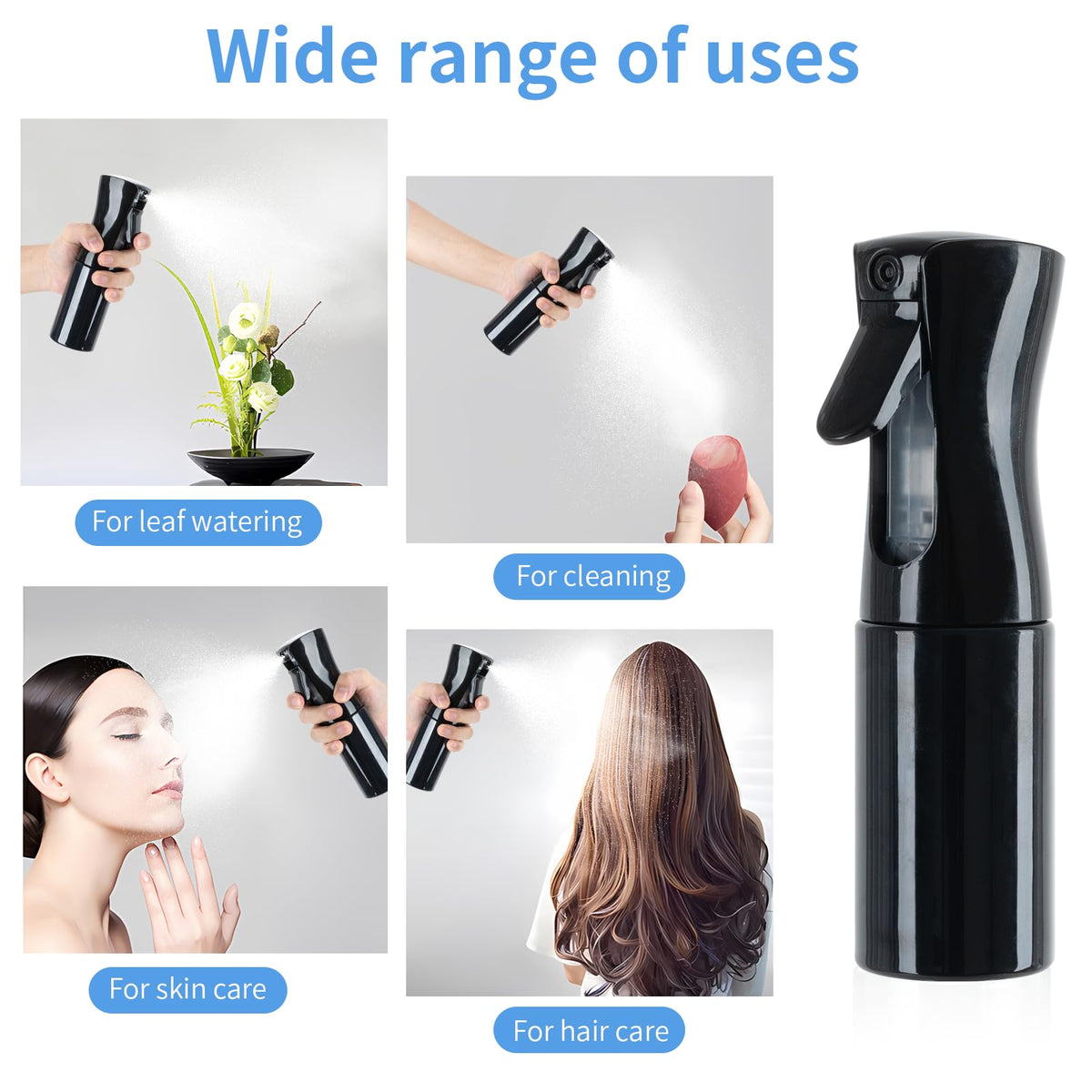 Spray Bottles Continuous Ultra Fine Mist Empty Water Bottles Hairdresser Spray Bottles Salon Hairdresser Hair Tool Water Sprayer (200ML, Mint Green)