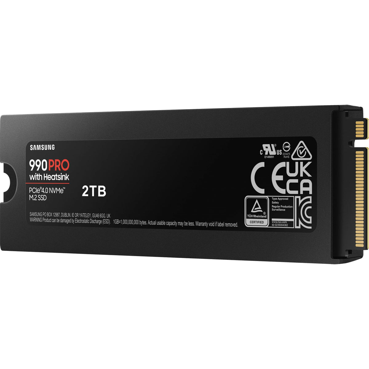 Samsung 990 PRO 1TB PCIe 4.0 (up to 7450 MB/s) NVMe M.2 (2280) Internal Solid State Drive (SSD) (MZ-V9P1T0BW)