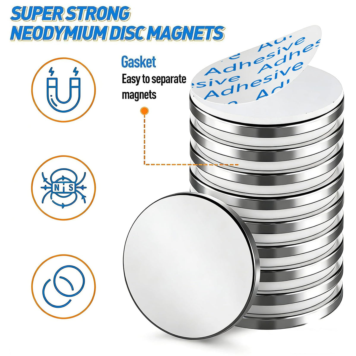 4 Pack Strong Magnet, 30 x 3mm 8KG Pull Super Strong Neodymium Disc Magnets