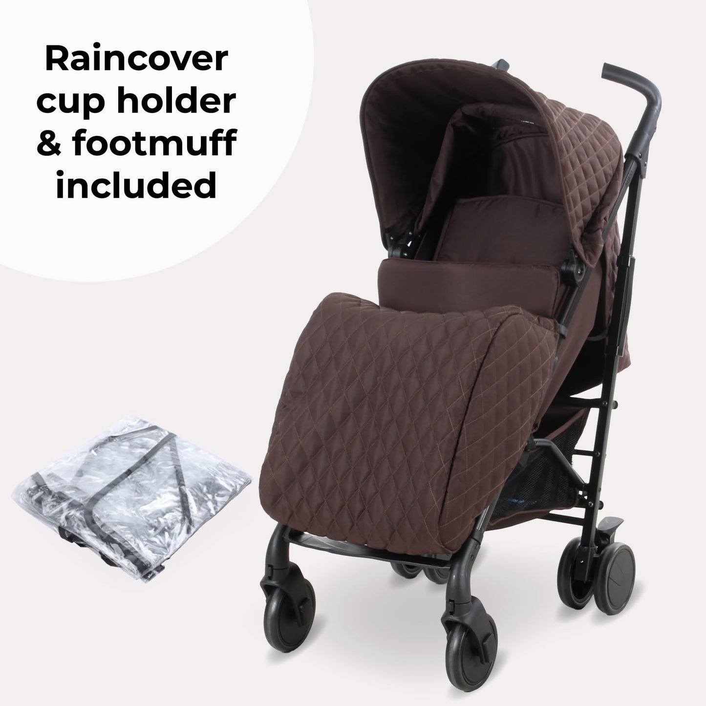 My Babiie MB51 Stroller – from Birth to 4 Years (22kg), Lightweight, Umbrella Fold, Travel Buggy for Toddlers, Pushchair Includes Footmuff, Cup Holder, Rain Cover - Blush Pink