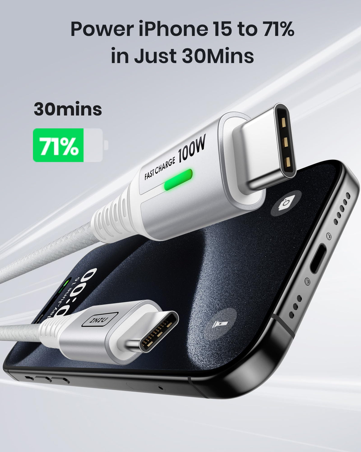 INIU USB C Cable, 2m 100W Fast Charging USB C to USB C Cable