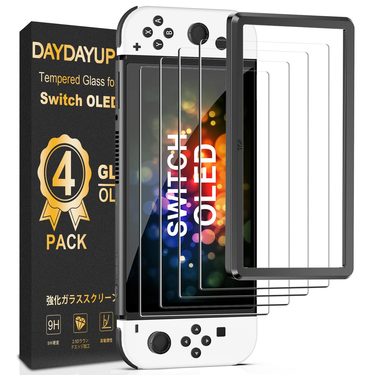 daydayup [3 Pack] Screen Protector Tempered Glass for Nintendo Switch - Hestia Goods Transparent HD Clear Anti-Scratch Screen Protector for Nintendo Switch