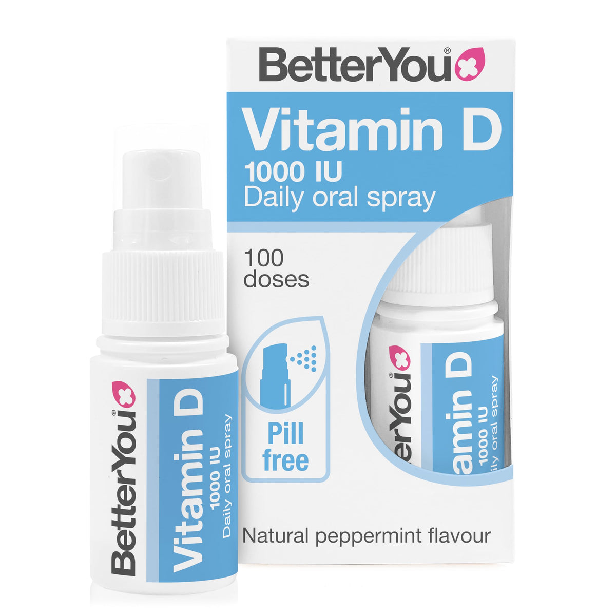 Vitamin D3 4000 IU Oral Spray, High Strength Vitamin D Supplement, 3-Month Supply, Sugar-Free Peppermint Flavour, Made in the UK | BetterYou