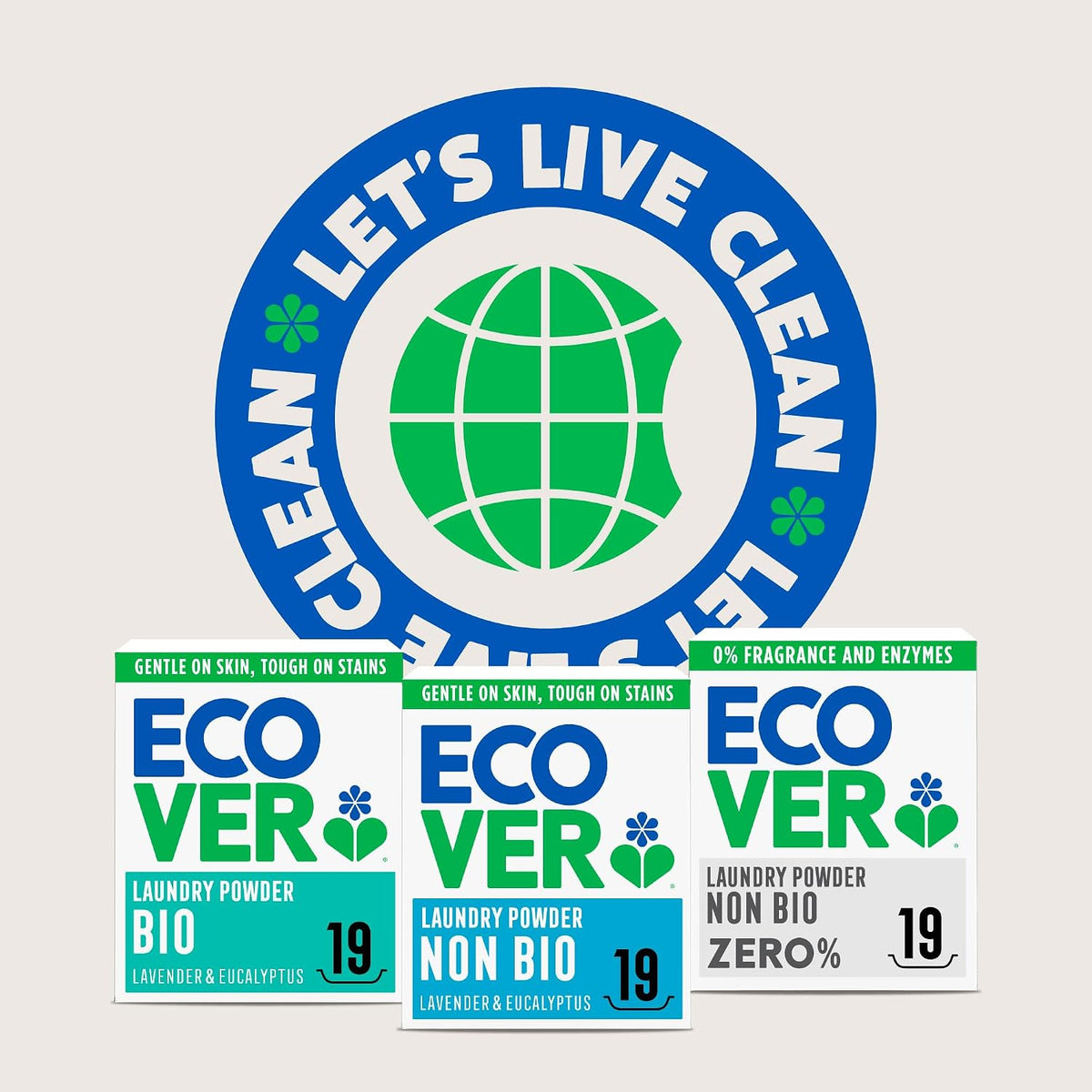 Ecover Zero Non-Bio Laundry Powder, Sensitive Skin, 80 Washes, 4kg