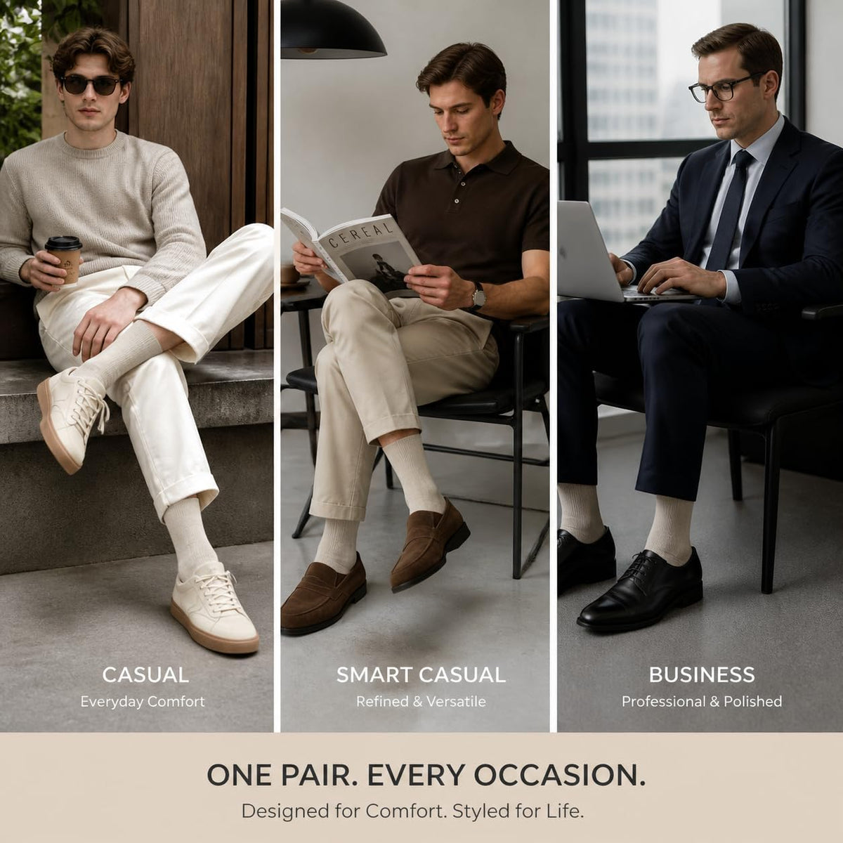 WeciBor Men's Bamboo Seamless Socks 6/12 Pack