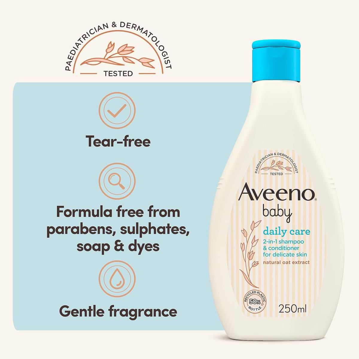 Aveeno Baby Daily Care 2-in-1 Shampoo and Conditioner (1x 250ml)