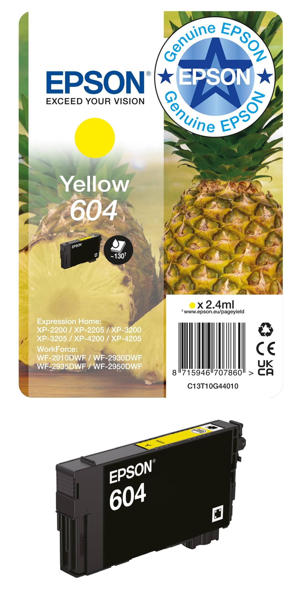 Epson 604 Pineapple, Genuine Multipack, 4-colours Ink Cartridges