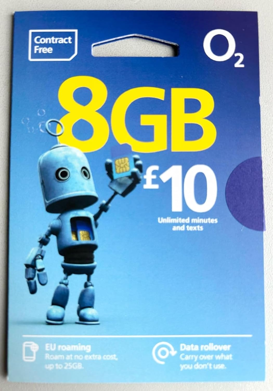 O2 Pay As You Go Sim Card, blue