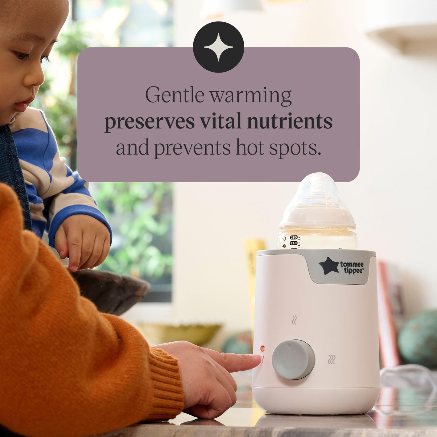 Tommee Tippee Easiwarm Bottle Warmer, White, Warms Breast Milk to Body Temperature in 4 Minutes, with Automatic Timer and One-Dial Operation
