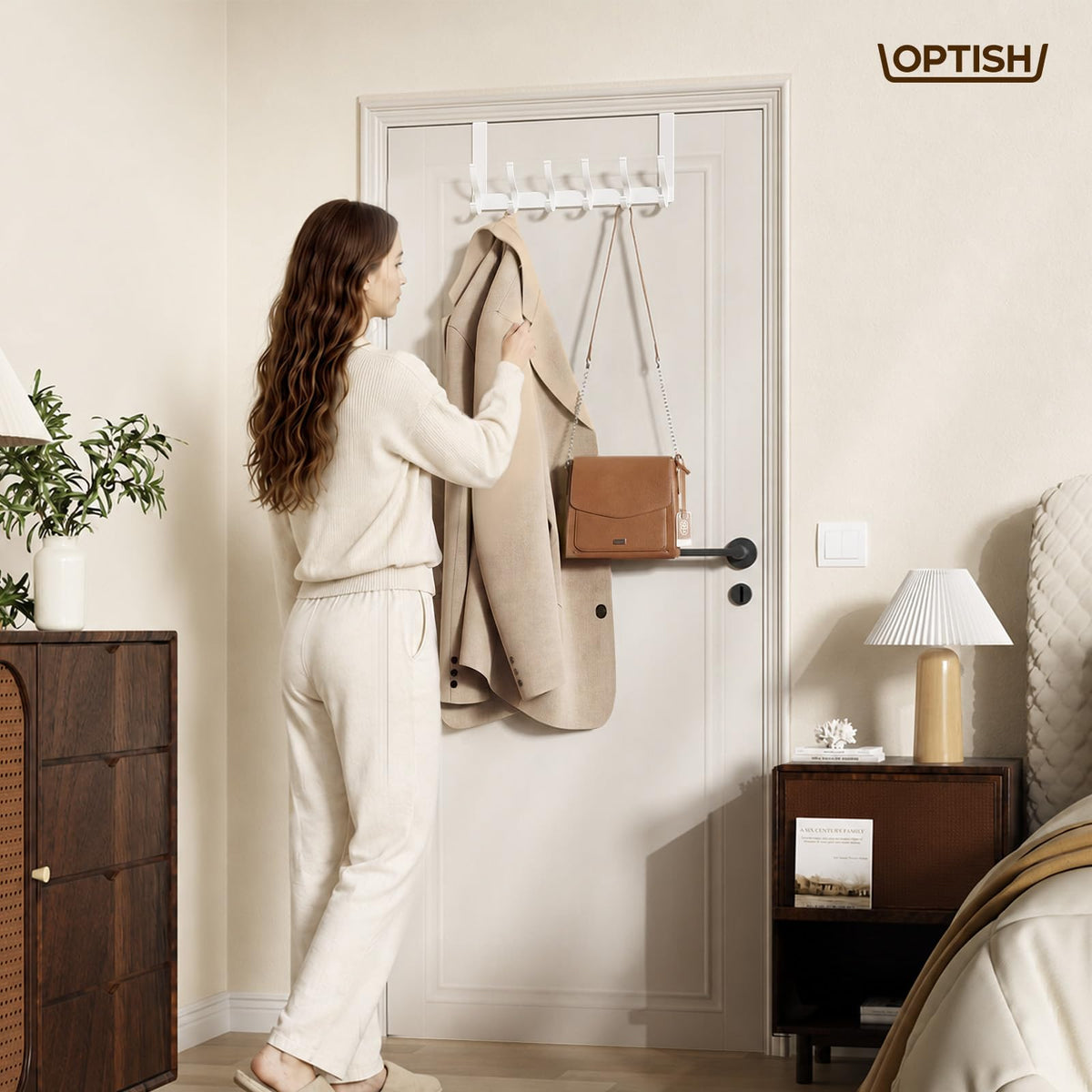Optish Over The Door Hooks, Heavy Duty 12 Hooks Over Door Hanger Hook Black