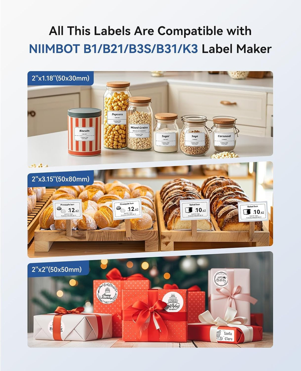 NIIMBOT B1 Label Maker Machine, 2 Inch Bluetooth Sticker Printer