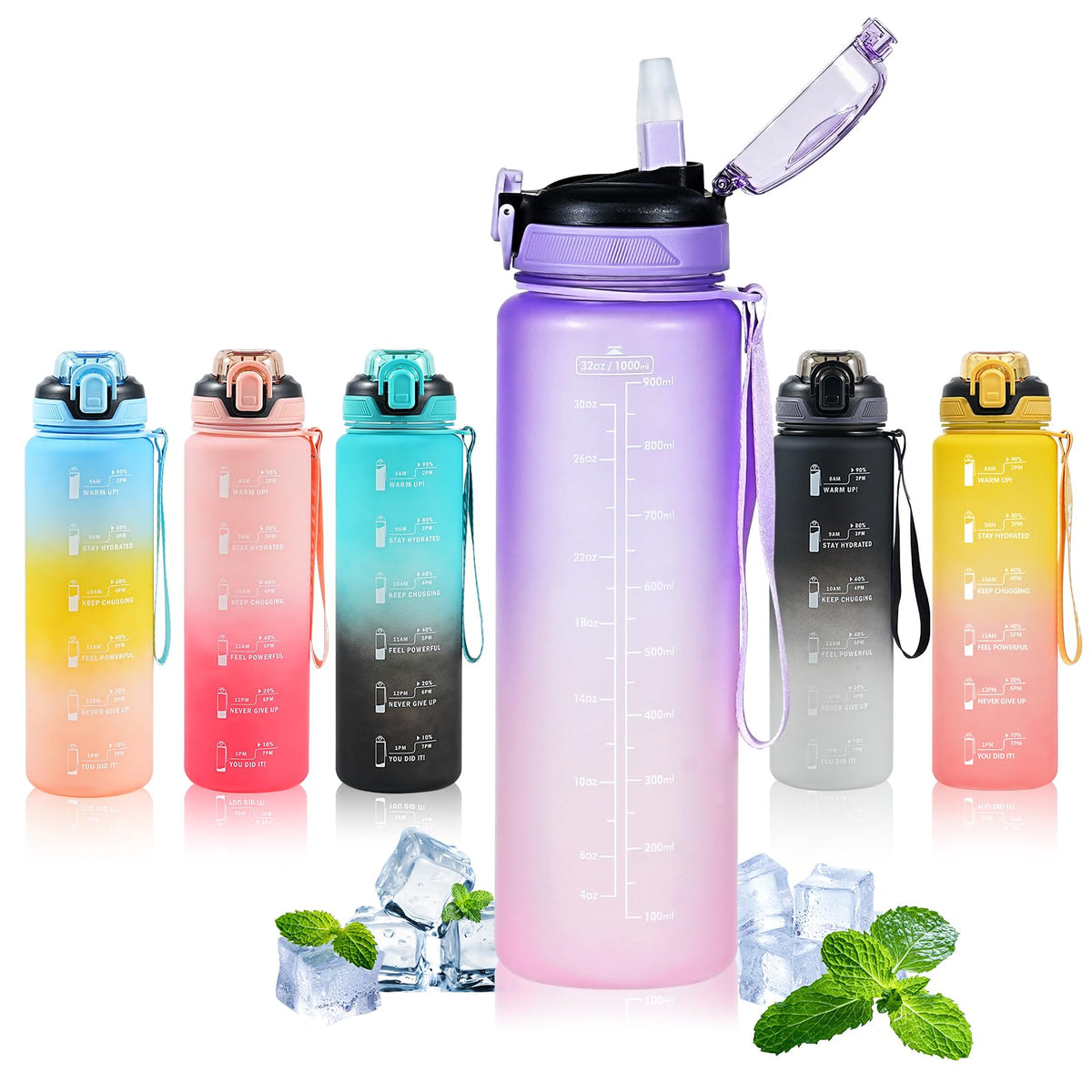 SEASEVEN Flat Water Bottle 750ML for Gym,School Office(Flat Pink)