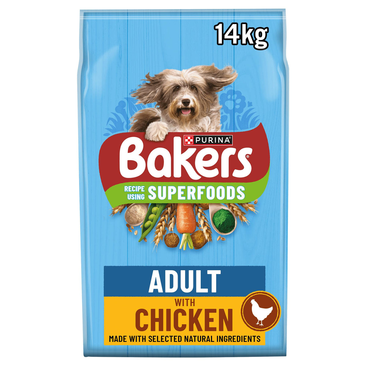BAKERS Superfoods Adult Dry Dog Food Beef with Vegetables 14kg Pack