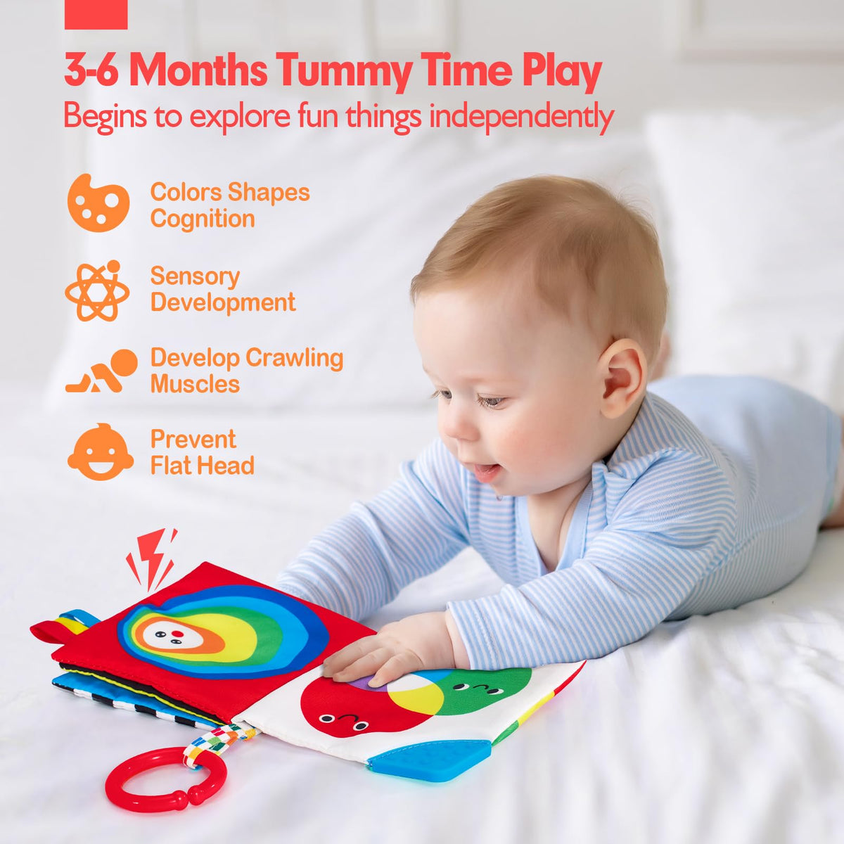 hahaland Baby Books 0-6 Months, Soft Cloth Newborn Books Toy for Babies