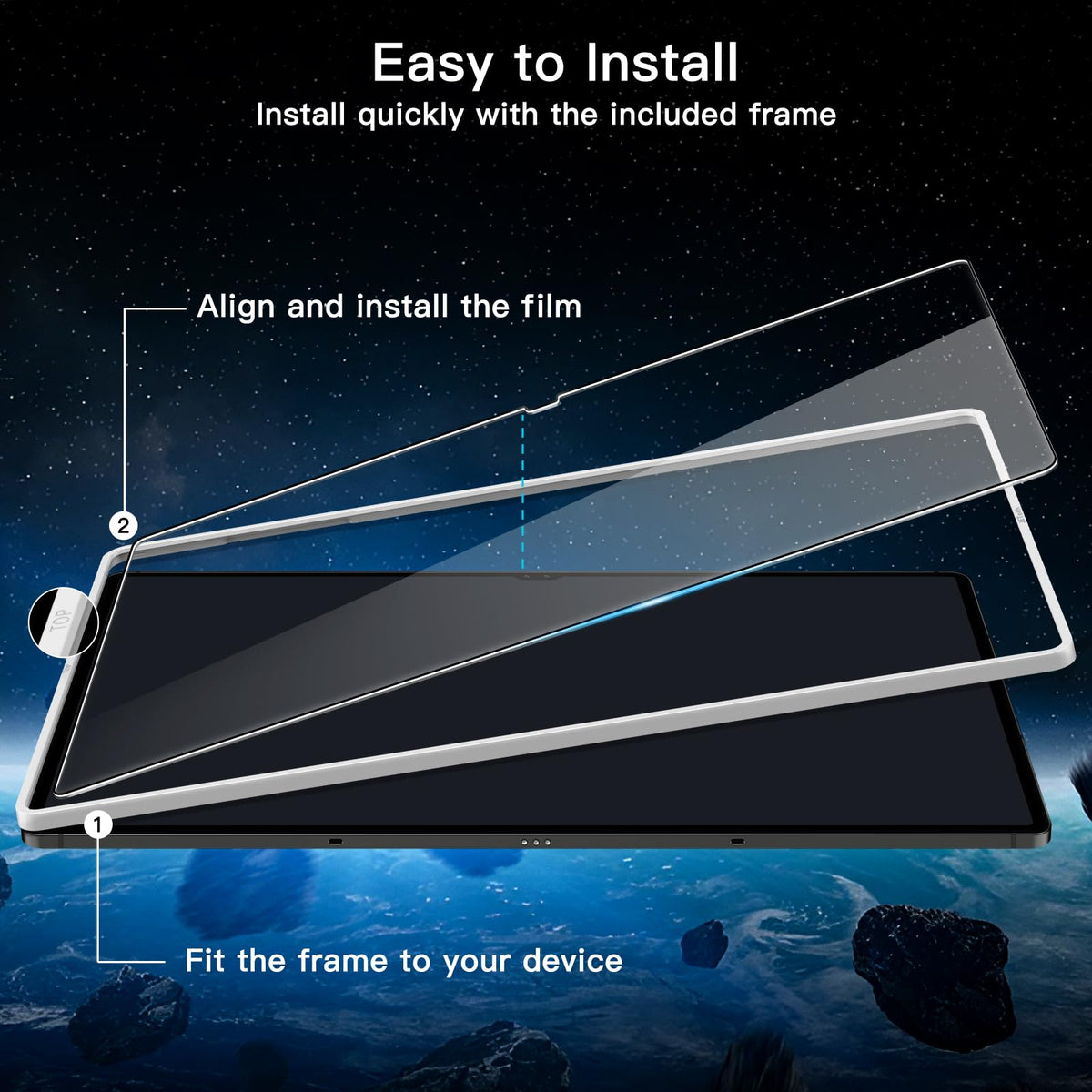 JETech Screen Protector for Galaxy Tab S10 Lite/S10 FE/S9 FE/S9, 2-Pack