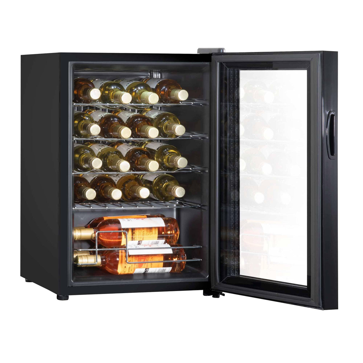 Dellonda Baridi 12 Bottle Wine Fridge with Digital Touch Screen Controls, Metal Shelves & LED Light, Black - DH73