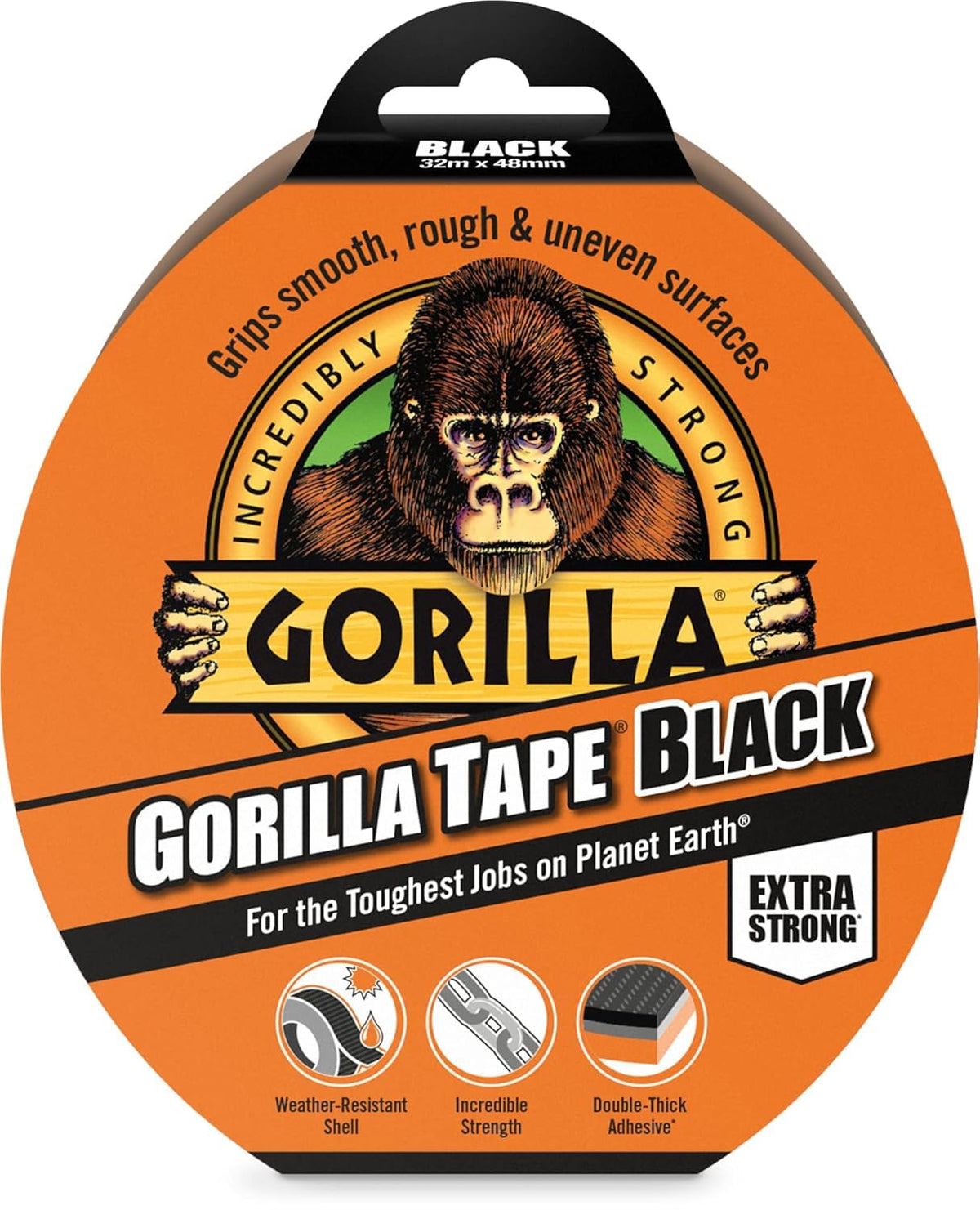 Gorilla GOR3049001 Tape Duct Tape Black 48mm x 11m