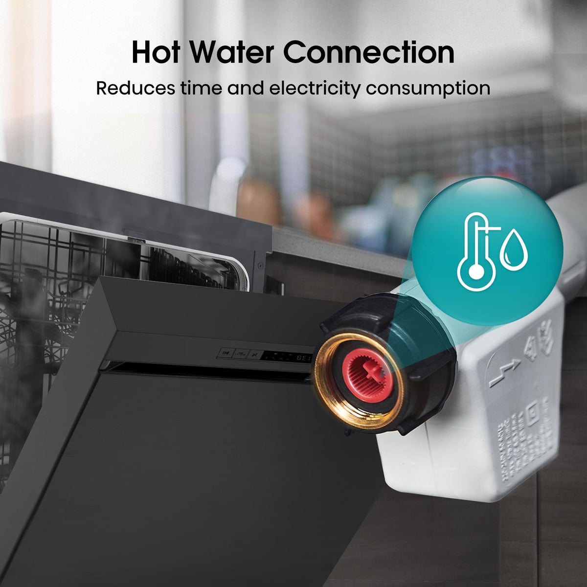 Hisense HS523E15WUK Slimline 10 Places Free Standing Dishwasher White with 30 Minutes Quick Wash [Energy Class E]