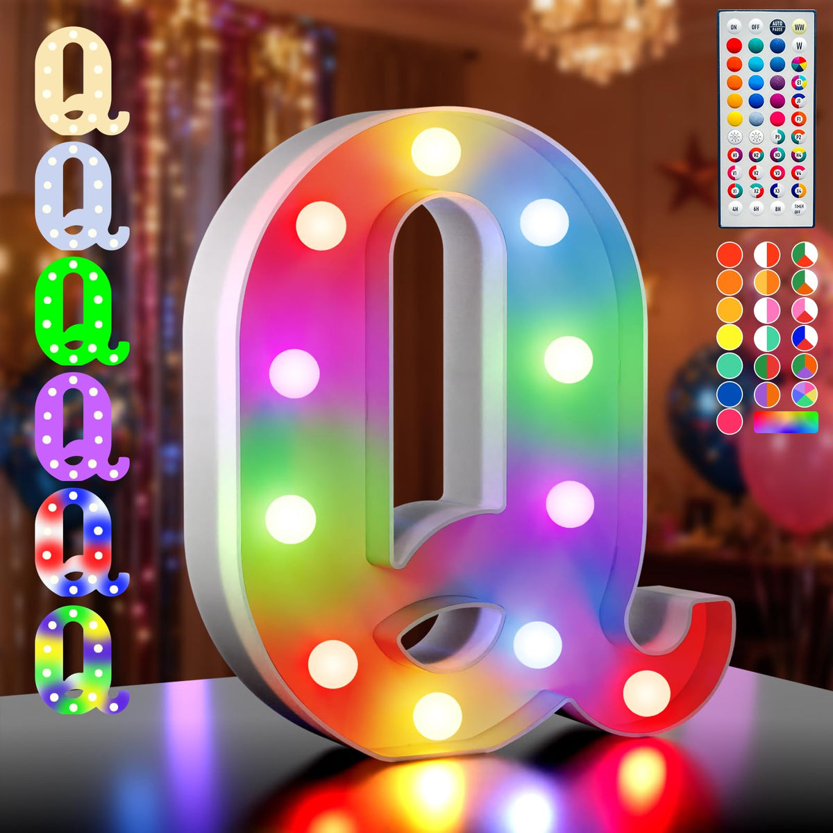 Ledido Pink Glitter Light Up Number 80 for 80th Birthday Decorations