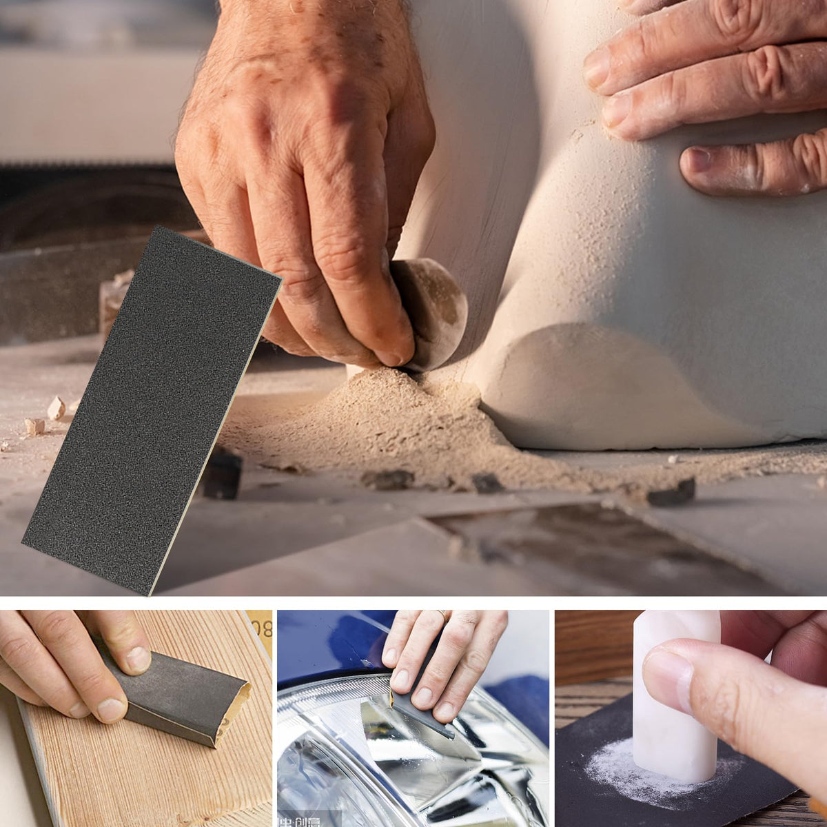 STEBRUAM Wet and Dry Sandpaper 220 Grit, Sanding Paper for Car Metal Wood