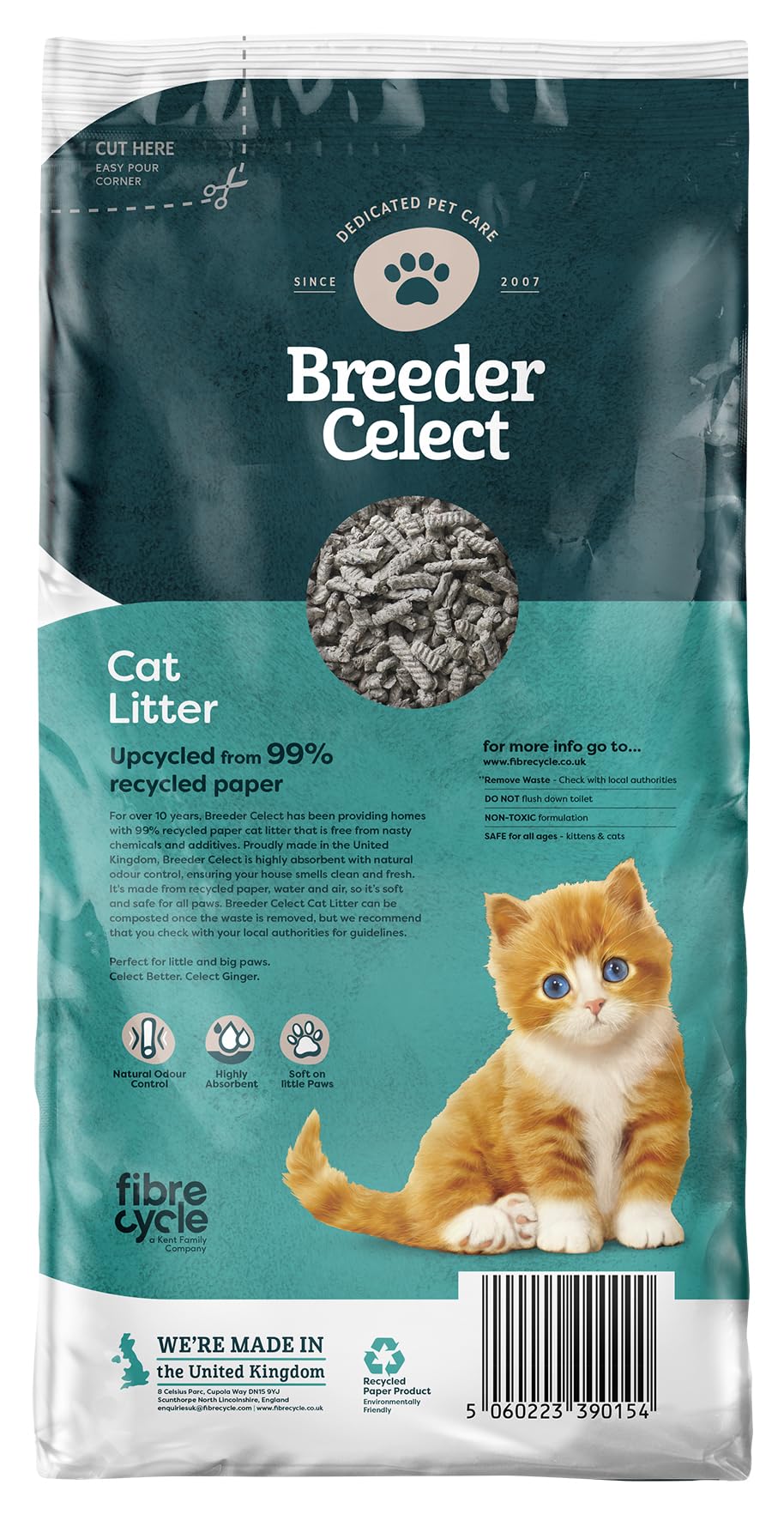 Breeder's Choice Paper Cat Litter (30L) - 99% Recycled Paper