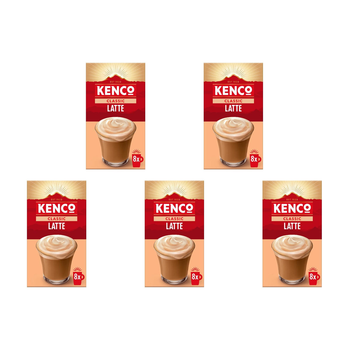 Kenco Iced Hot Salted Caramel Latte Sachets x8 (Pack of 5, Total 40 Sachets)
