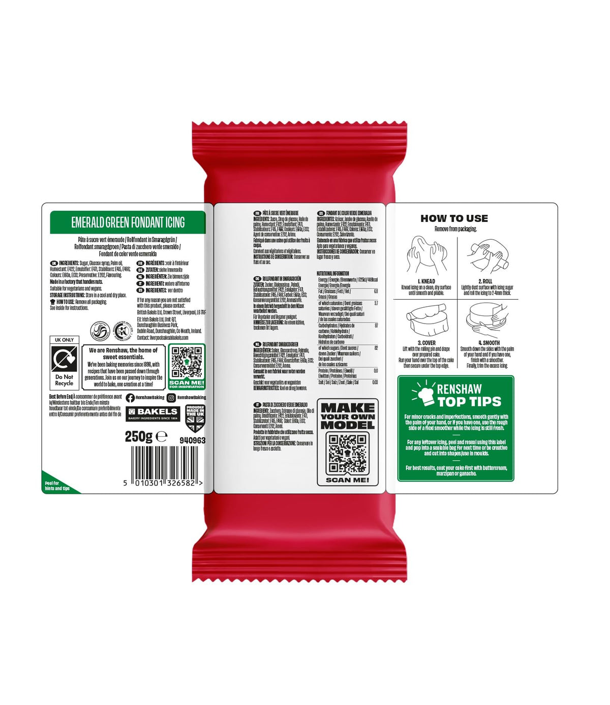 Renshaw White Ready to Roll Fondant Icing, 500 g (Pack of 1)