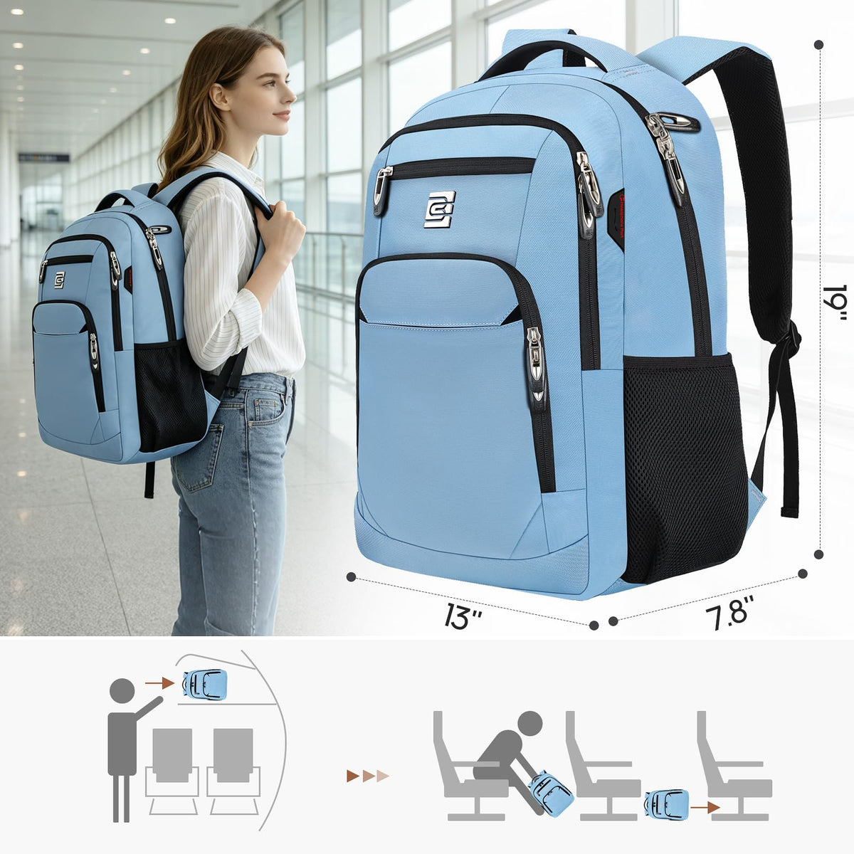 KASIBON Laptop Backpack for Men, Anti-Theft Travel Backpack Business