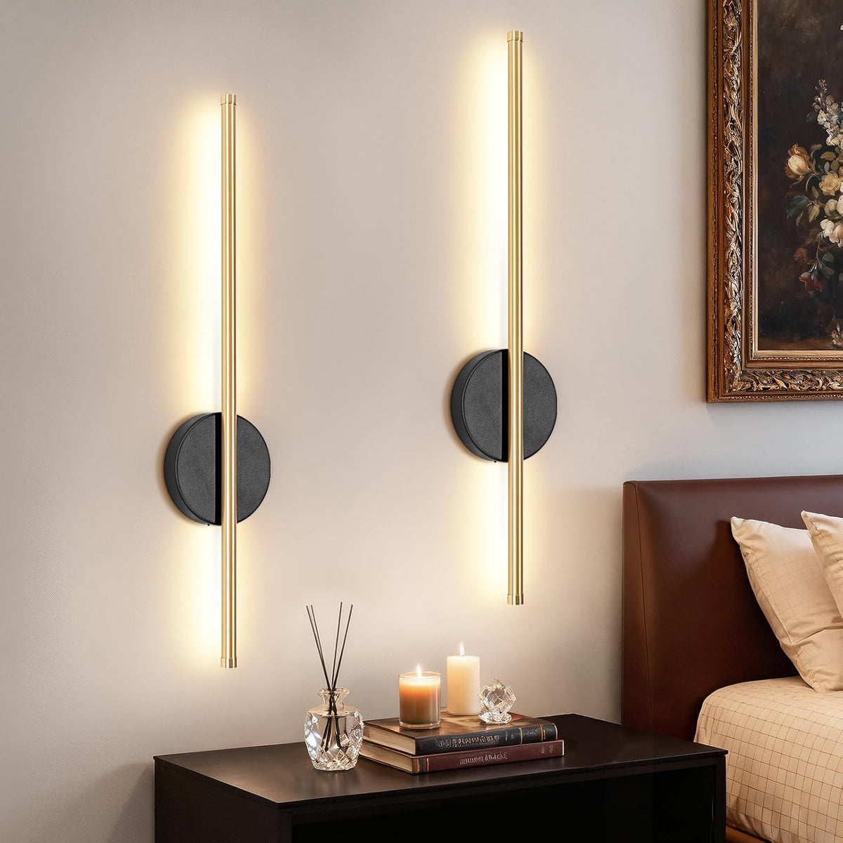 Dehobo 80CM Rechargeable Wall Lights with 8000mAh for Home Decor, 2 Packs