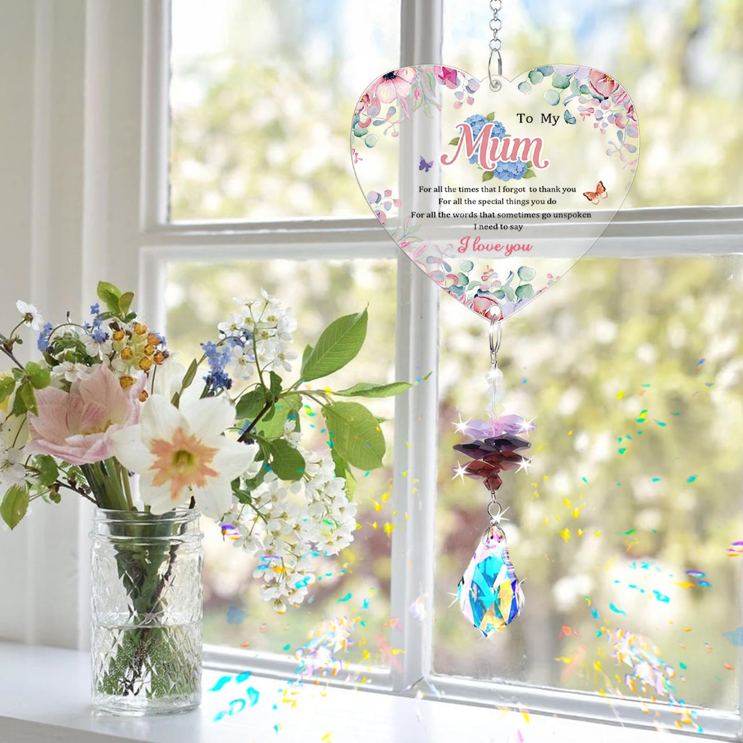 Gifts For Mum, Crystal Suncatcher, Mum Birthday Gifts From Daughters & Sons, Mothers Day For Gifts, Presents For Mummy On Christmas, Valentine's Day, Mother's Day