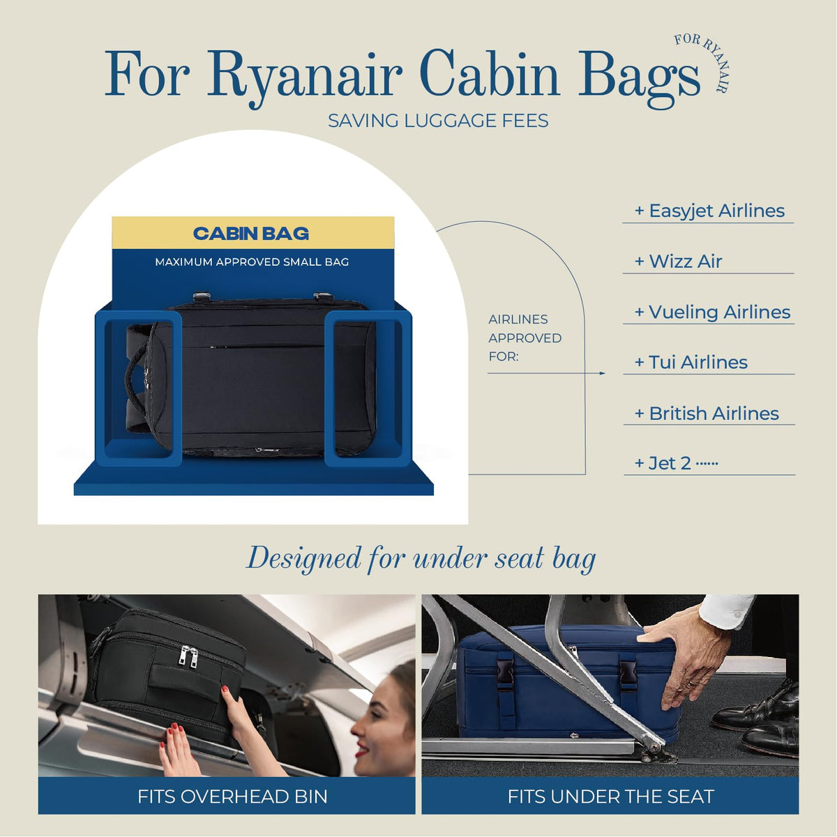 Lossga for Ryanair Cabin Bags 40x30x20,Cabin Bag Travel Backpack