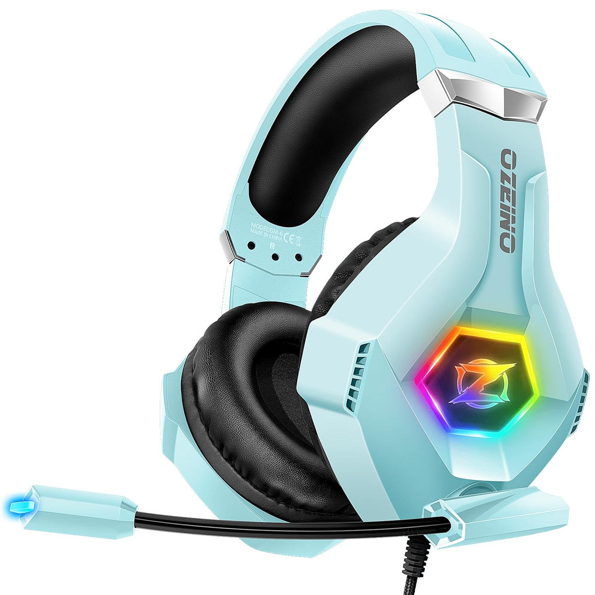 Ozeino Gaming Headset with Microphone for PS5/PS4/Xbox One/PC/Switch, Gaming Headphones with 3D Surround Sound & Noise Cancellation Pink