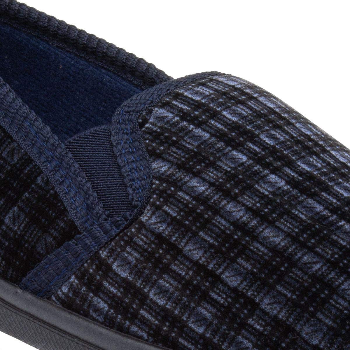The Slipper Company Mens Twin Gusset Navy Slipper