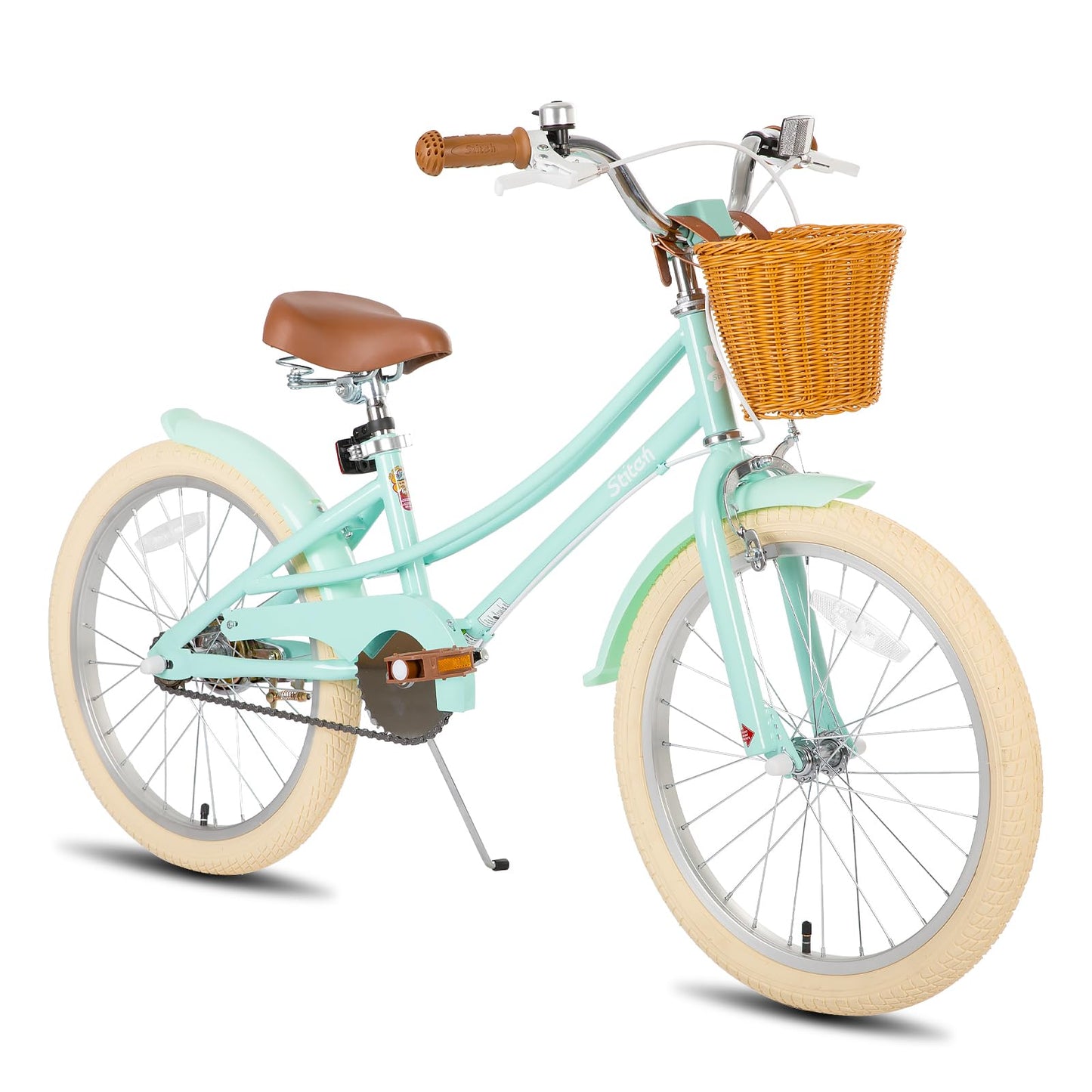 STITCH 12/14/16/20 inch Kids Bike for 3-11 years Girls, 12/14/16 Girls Bike with Training Wheels & Basket, 20 inch with kickstand