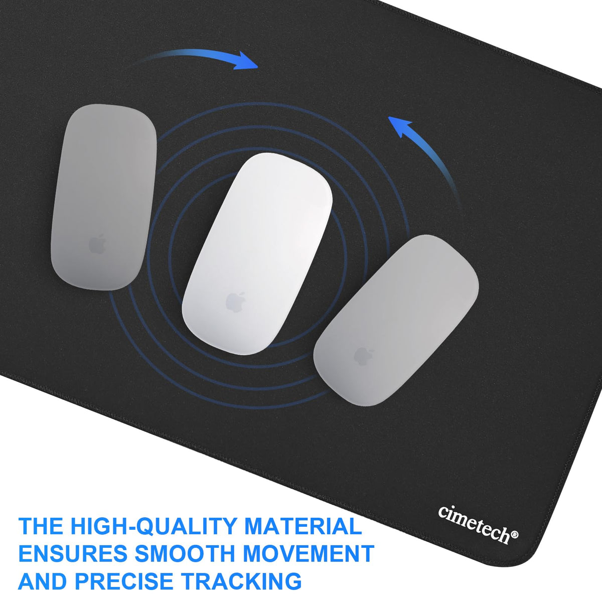 cimetech Gaming Mouse Pad 800 * 300 * 3 MM, Extended Large Mouse Mat Computer Keyboard Desk Pad with Anti-Slip Rubber Base Comfortable Waterproof Soft Cloth, Improved Precision and Speed - Black